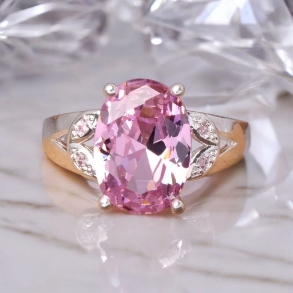COPY - Silver Plated Pink CZ Ring